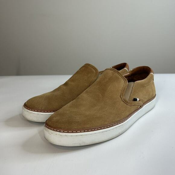 Allen Edmonds "ALPHA" Suede Men's 12 D Slip-On Casual Sneakers Tan Suede - Picture 1 of 10